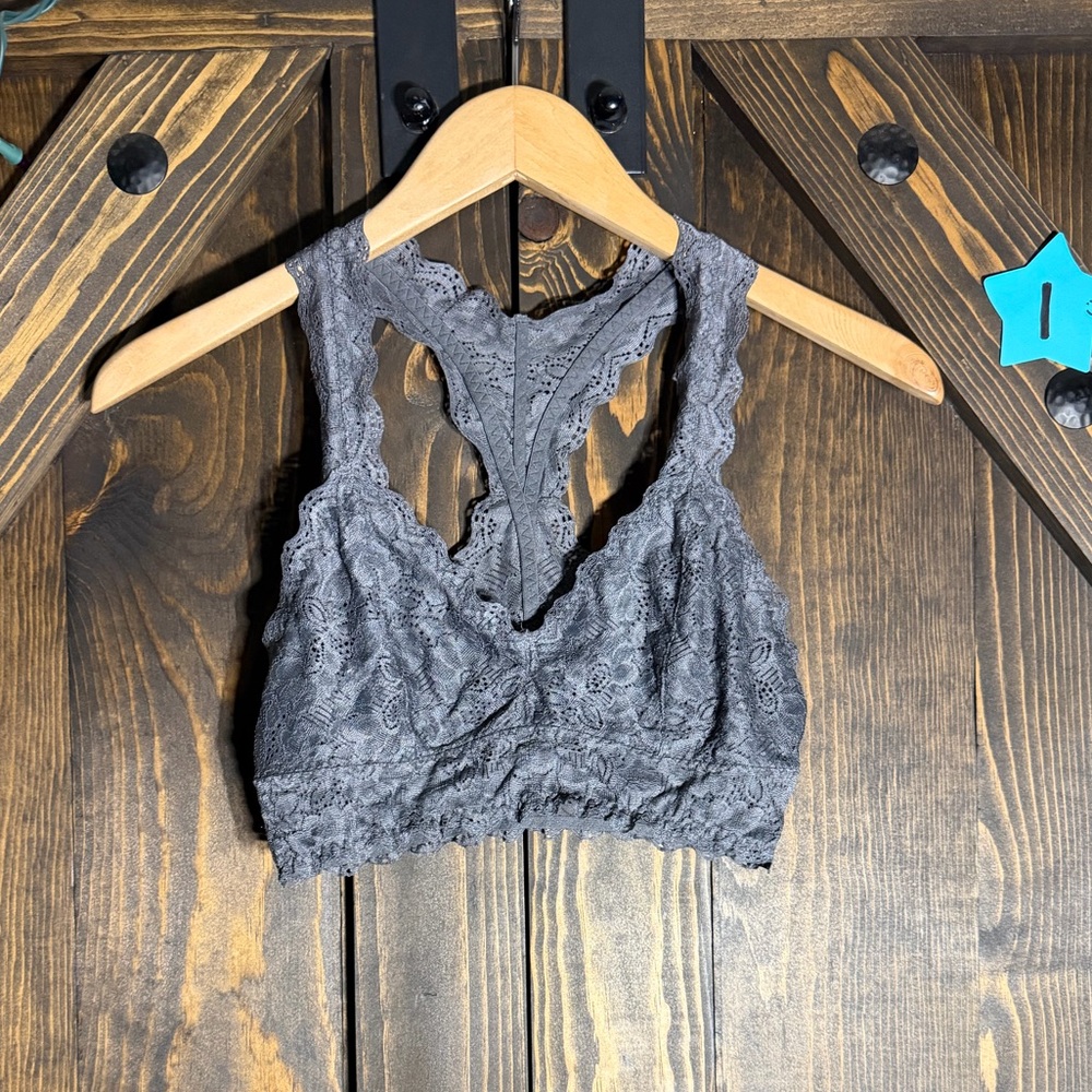 Felina‎ Lace Racerback Bralette – Charcoal Gray